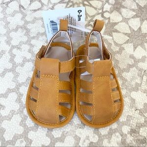 NWT Child of Mine 0-3 mo baby boy tan sandals